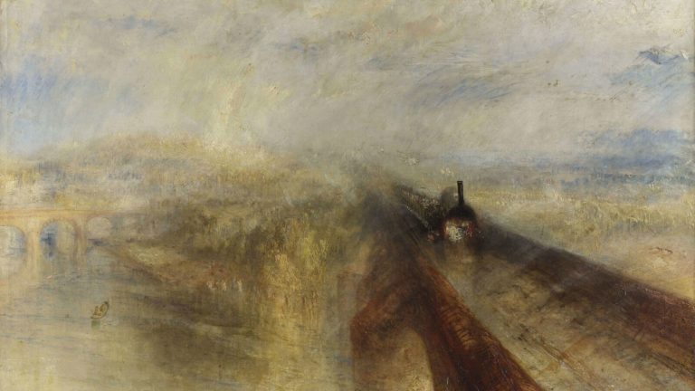 Rain Steam and Speed: J. M. W. Turner, Rain, Steam and Speed, 1844, National Gallery, London, UK. Detail.
