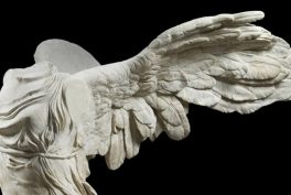 Nike of Samothrace, ca 200-175 BCE, Parian and Lartian marble, Paleopoli, Samothrace, Greece, Musée du Louvre, Paris, France. Detail.