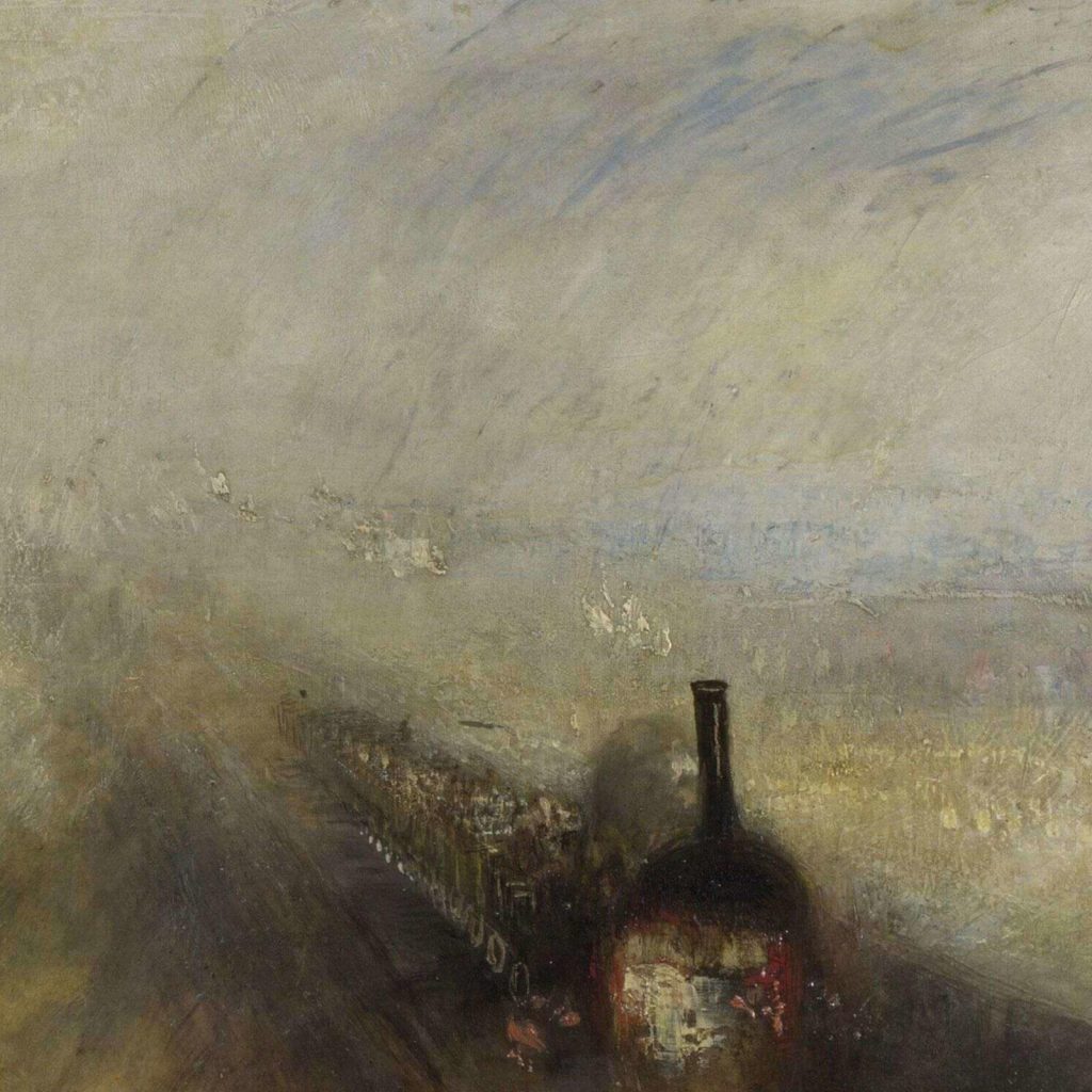 Rain Steam and Speed: J. M. W. Turner, Rain, Steam and Speed, 1844, National Gallery, London, UK. Detail.
