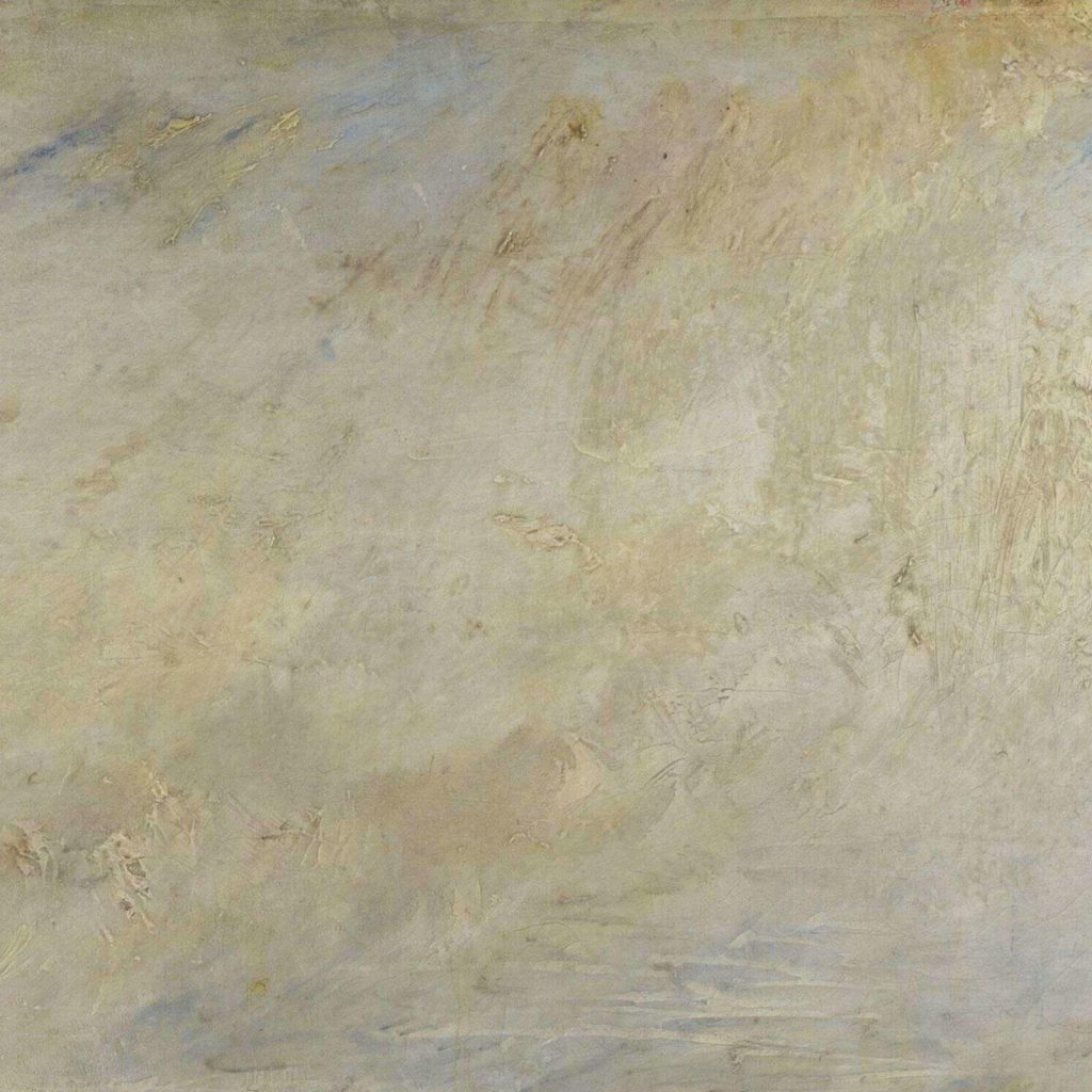 Rain Steam and Speed: J. M. W. Turner, Rain, Steam and Speed, 1844, National Gallery, London, UK. Detail.
