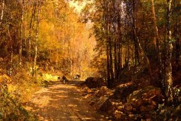 Emil Jakob Schindler, Forest Lane near Schärfling, 1890, Leopold Museum, Vienna, Austria. Detail.