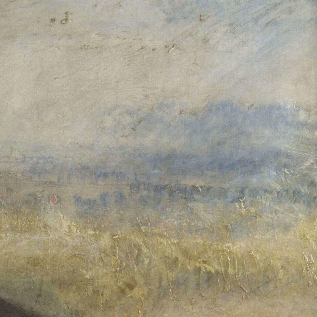 Rain Steam and Speed: J. M. W. Turner, Rain, Steam and Speed, 1844, National Gallery, London, UK. Detail.
