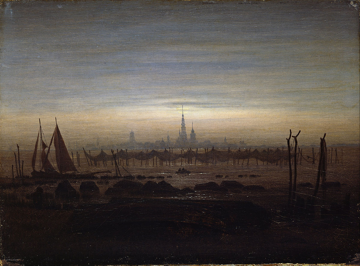 Friedrich, Greifswald in moonlight, 1817, Nasjonalmuseet, Oslo