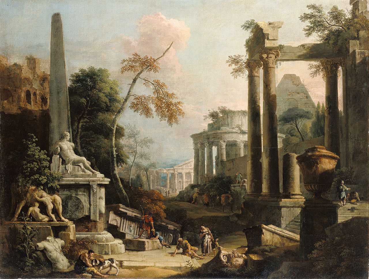 Marco Ricci and Sebastiano Ricci, Landscape with Classical Ruins and Figures,