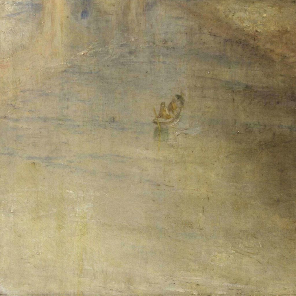 Rain Steam and Speed: J. M. W. Turner, Rain, Steam and Speed, 1844, National Gallery, London, UK. Detail.
