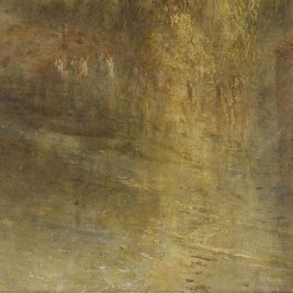 Rain Steam and Speed: J. M. W. Turner, Rain, Steam and Speed, 1844, National Gallery, London, UK. Detail.
