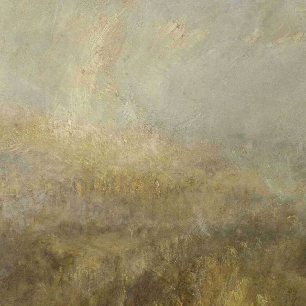 Rain Steam and Speed: J. M. W. Turner, Rain, Steam and Speed, 1844, National Gallery, London, UK. Detail.
