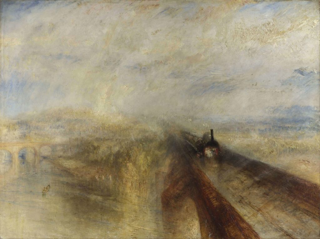 Rain Steam and Speed: J. M. W. Turner, Rain, Steam and Speed, 1844, National Gallery, London, UK.
