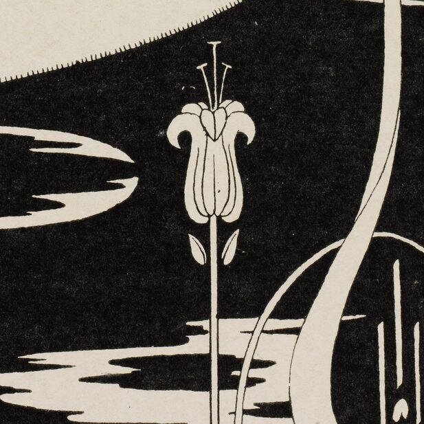 Aubrey Beardsley Climax: Aubrey Beardsley, The Climax. Plate XV from A Portfolio of Aubrey Beardsley’s drawings illustrating Salome’ by Oscar Wilde’, published by John Lane, London, 1907. © Victoria and Albert Museum, London, 2023. Detail.
