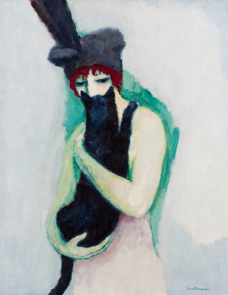 Black Cats art: Kees van Dongen, Woman with Cat, 1908, Milwaukee Art Museum, Milwaukee, WI, USA.
