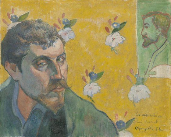 Paul Gauguin, Self-Portrait Dedicated to Vincent van Gogh (Les Misérables), 1888, Van Gogh Museum, Amsterdam, Netherlands.