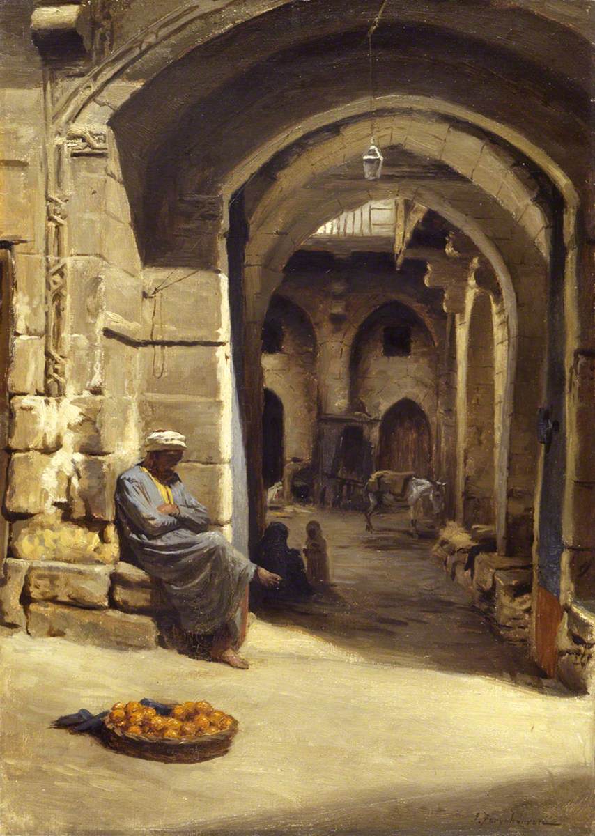 Paintings with oranges: Joseph Farquharson, The Orange Seller, 1893, Aberdeen Art Gallery & Museums, Aberdeen, Scotland, UK