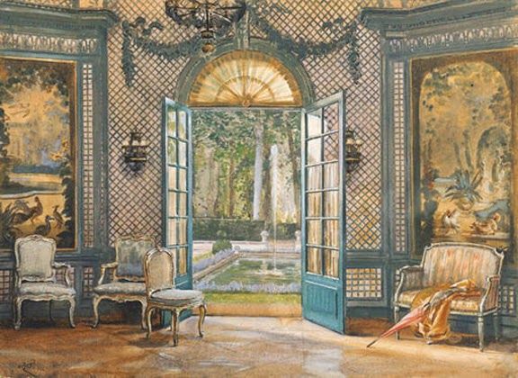 Women Interior Designers: Women Interior Designers: Elsie de Wolfe, The Trellis Room at the Colony Club, 1905, The Colony Club, New York, NY, USA. Architectural Digest.
