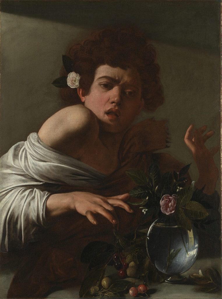 caravaggisti: Caravaggio, Boy Bitten by a Lizard, 1593-1594, National Portrait Gallery, London, UK.