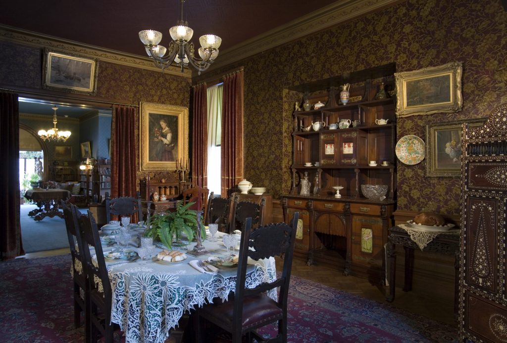 Women Interior Designers: Women Interior Designers: Tiffany & Wheeler, Dining room design, 1881, Mark Twain’s House Museum, Hartford, CT, USA. Mark Twain’s House.
