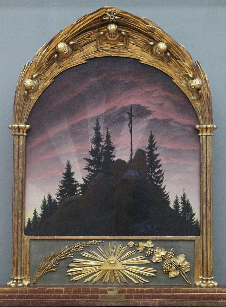 Romanticism: Caspar David Friedrich, Cross in the Mountains or The Treschen Altar, 1808, Galerie Neue Meister, Dresden, Germany.
