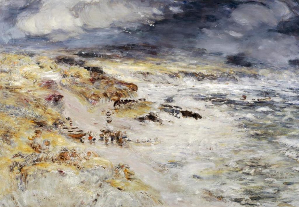 Landscape paintings Constable McTaggart: William McTaggart, The Storm, 1890, National Galleries Scotland, Edinburgh, Scotland, UK.