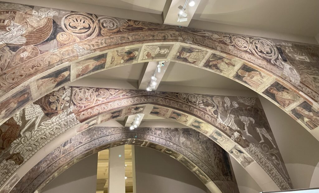 Romanesque art Barcelona: Frescoes from the Chapterhouse of Santa Maria in Sigena, 1196–1208, Museu Nacional d’Art de Catalunya, Barcelona, Spain. Photograph by the author.
