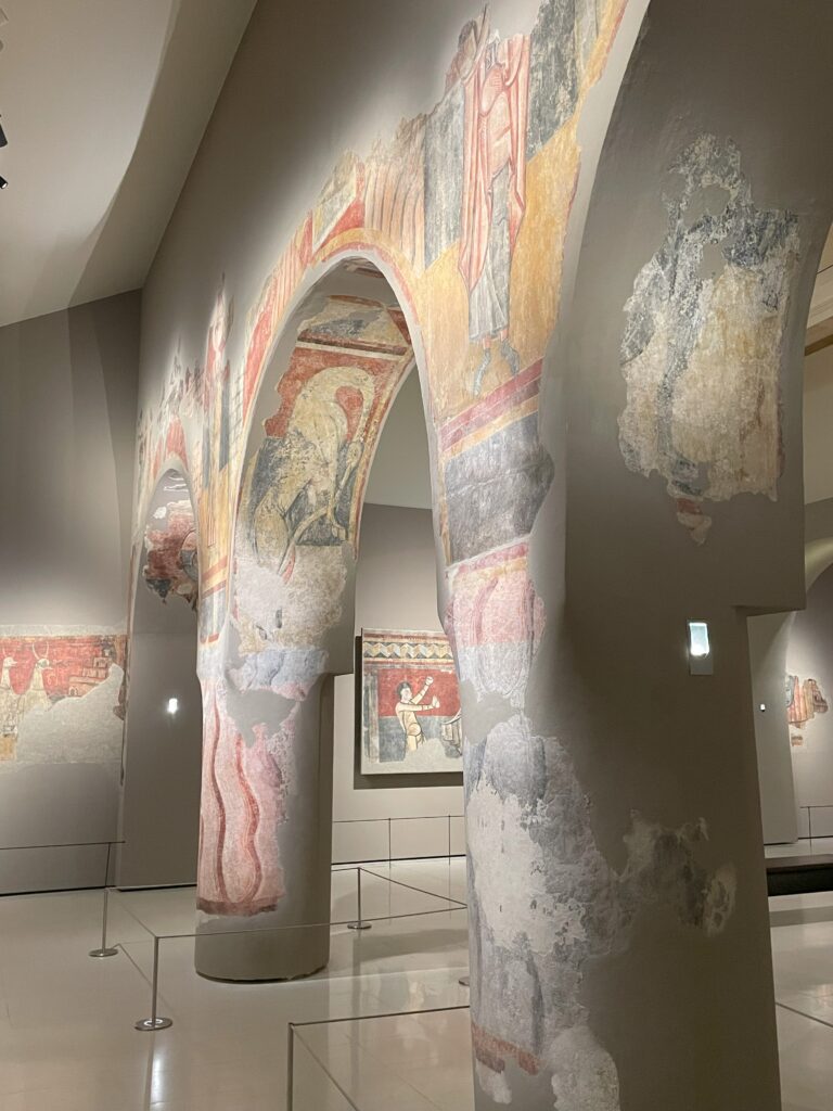 Romanesque art Barcelona: Frescoes from the Church of Sant Joan in Boi, ca. 1100, Museu Nacional d’Art de Catalunya, Barcelona, Spain. Photograph by the author.
