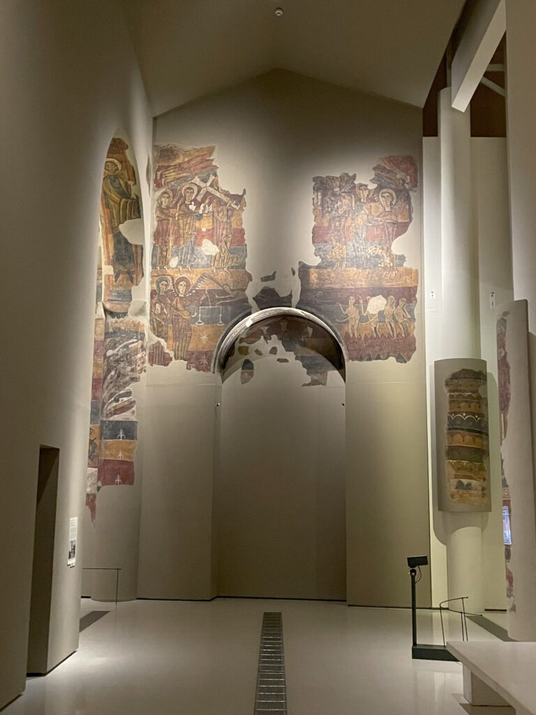 Romanesque art Barcelona: Frescoes from Santa Maria in Taüll, 1123, Museu Nacional d’Art de Catalunya, Barcelona, Spain. Photograph by the author.
