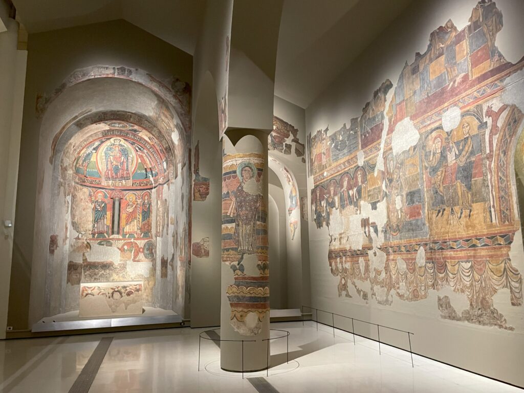 Romanesque art Barcelona: Frescoes from Santa Maria in Taüll, 1123, Museu Nacional d’Art de Catalunya, Barcelona, Spain. Photograph by the author.
