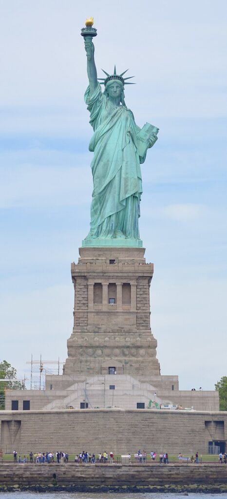 Statue of Liberty: Frédéric Auguste Bartholdi, Liberty Enlightening the World (Statue of Liberty), 1886 (dedication), New York City, NY, USA. Photograph by AskALotl, 2024 via Wikimedia Commons (CC0).
