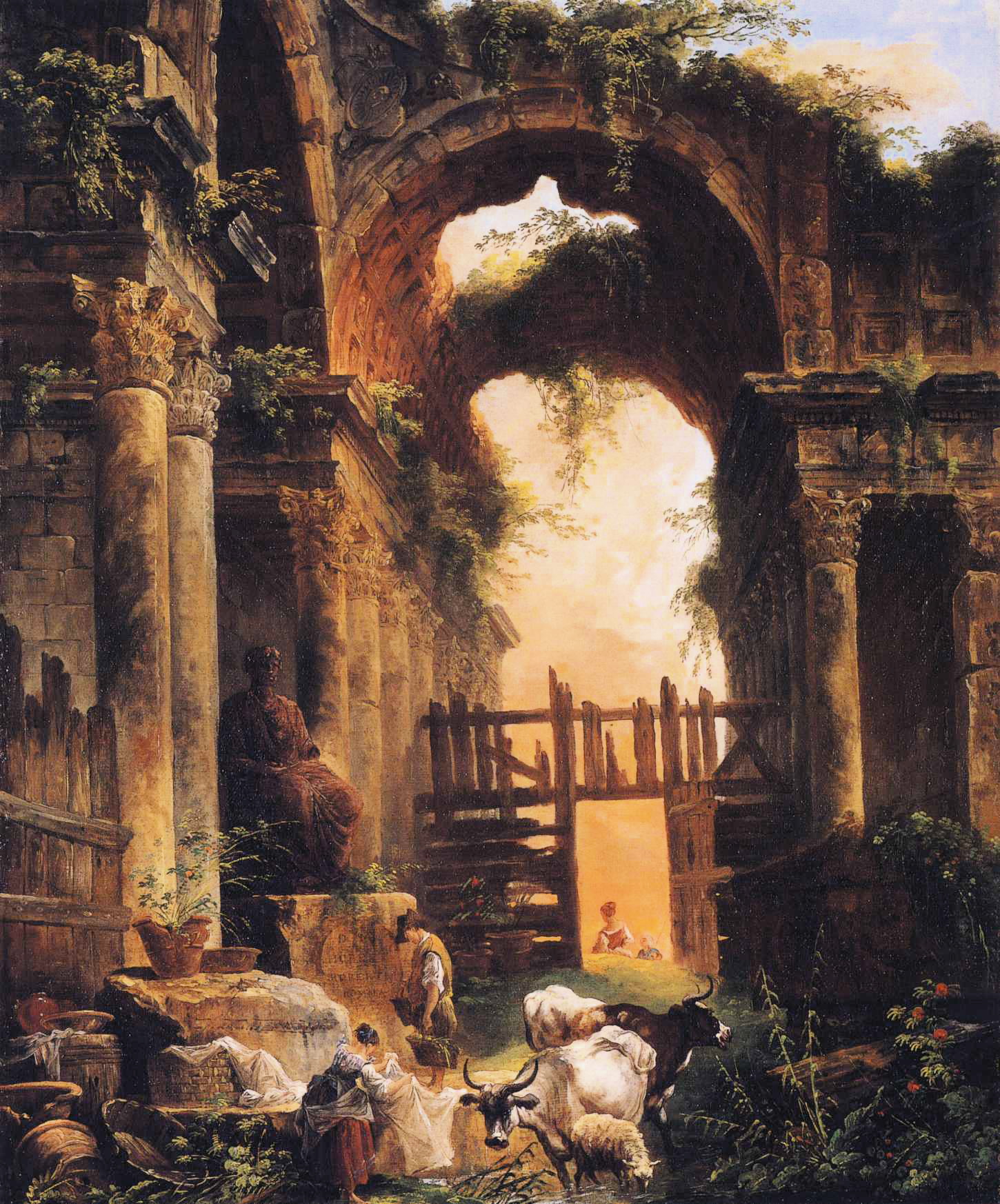 Ruins in art: Hubert Robert, Roman Ruins,