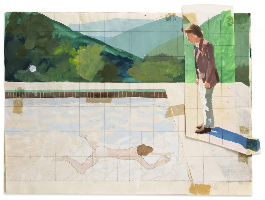 Portrait of an Artist hockney: David Hockney, Study for Portrait of an Artist (Pool with Two Figures), 1972, private collection. Arthive.
