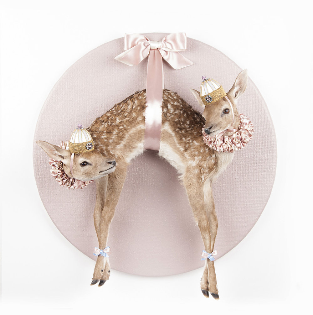 Taxidermy in art: Les Deux Garçons., Deer Twins. Artists’ website.
