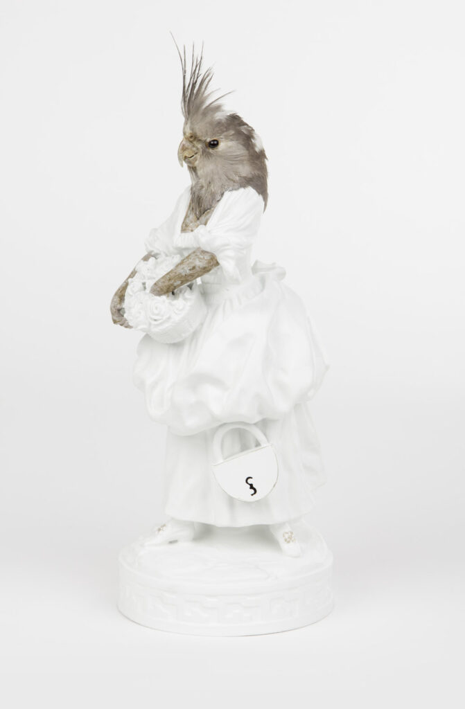 Taxidermy in art: Les Deux Garçons, Lady Parrot. Artists’ website.
