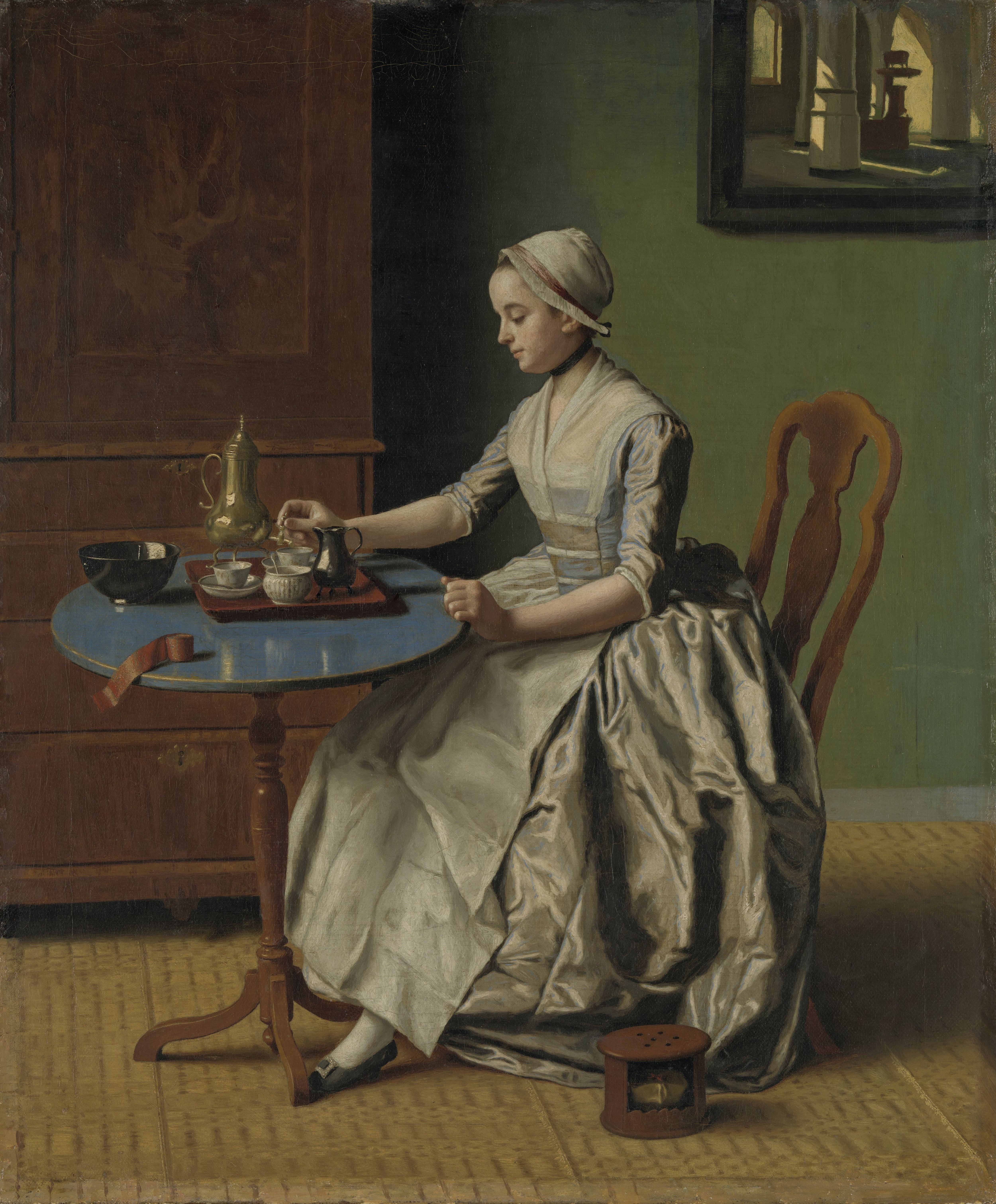 Jean-Etienne Liotard, A Lady Pouring Chocolate or A Dutch Girl at Breakfast, 1744