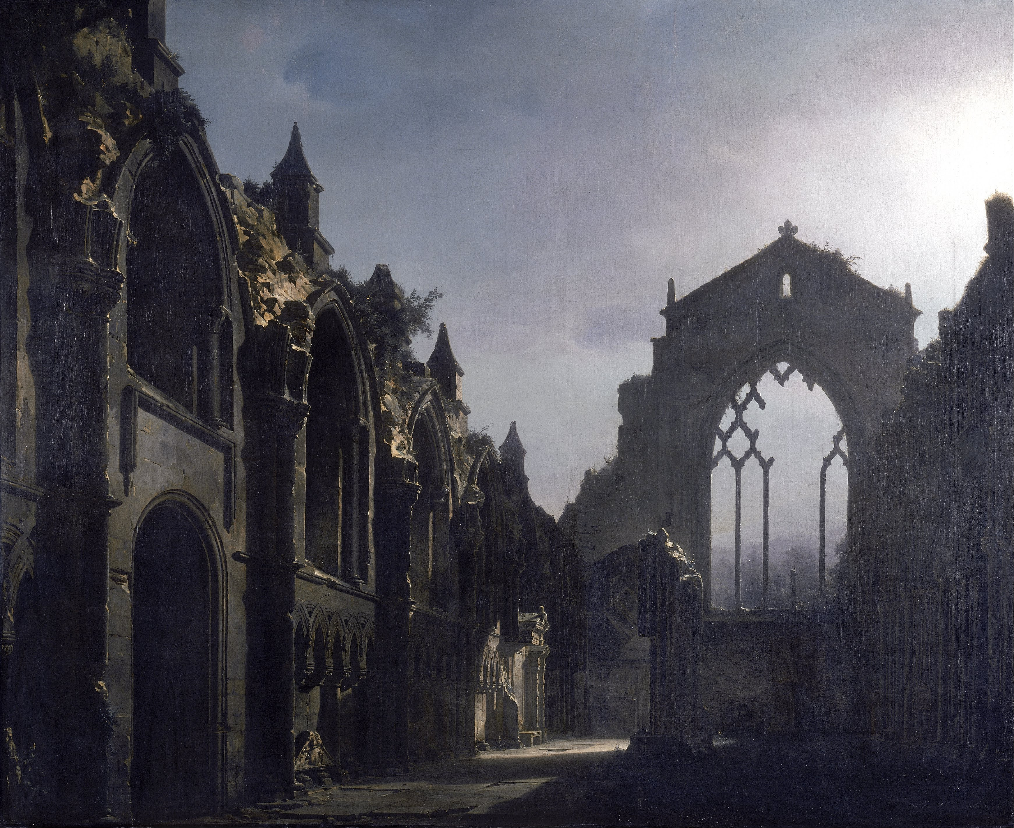 Ruins in art: Louis Daguerre, The Ruins of Holyrood Chapel,