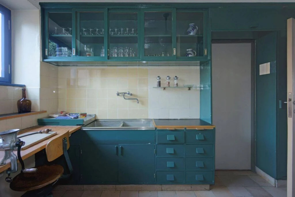 Women Interior Designers: Women Interior Designers:  Margarete Schutte Lihotzky, The Frankfurt Kitchen, 1926, Frankfurt, Germany. Reconstruction of the Frankfurt Kitchen MAK Vienna Museum, Vienna, Austria.
