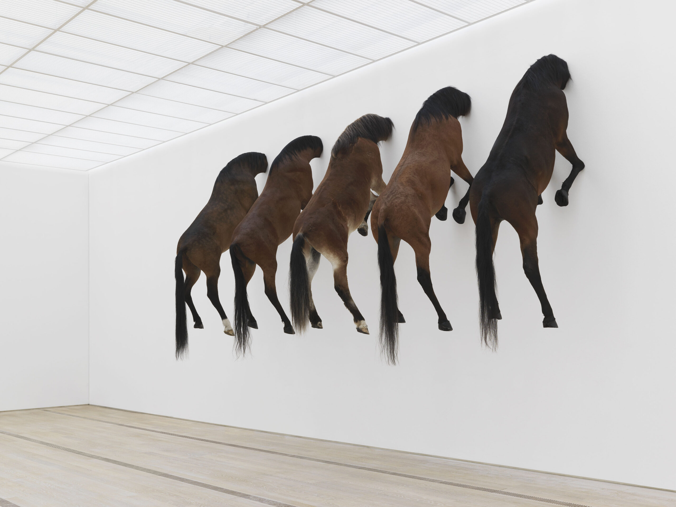 Maurizio Cattelan, KAPUTT, 2013, Foundation Beyeler Riehen, Basel, Switzerland. Source: Artsy.