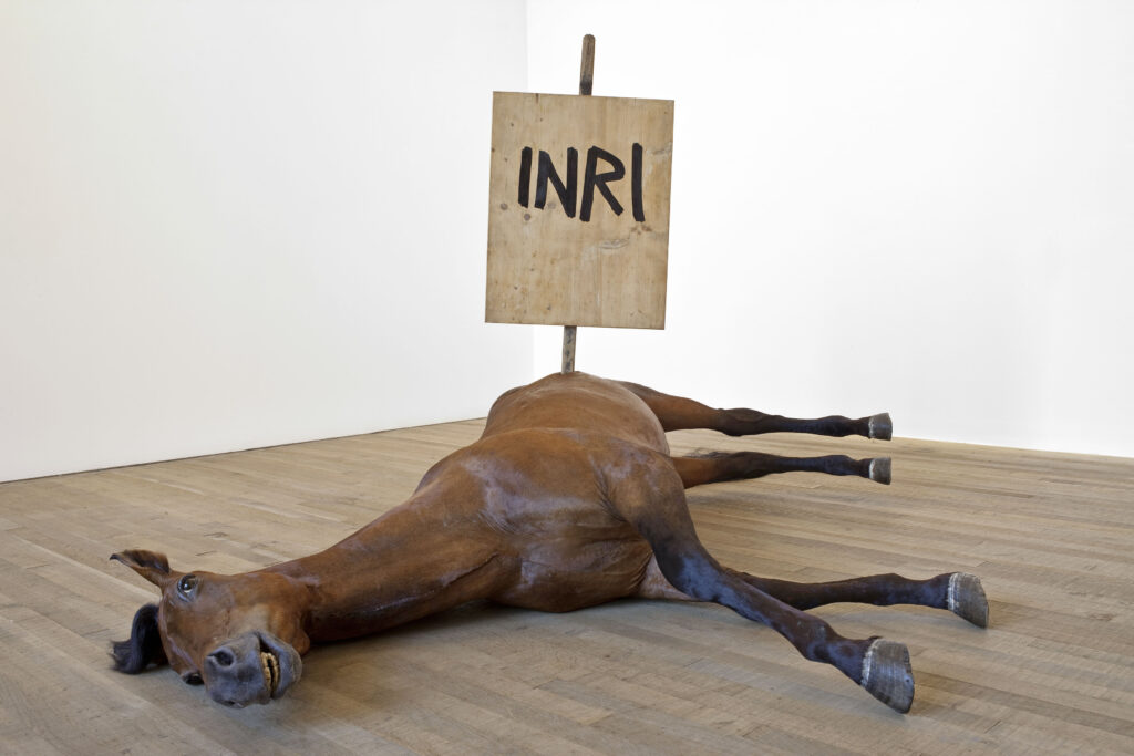 Taxidermy in art: Maurizio Cattelan, Untitled, 2009. Arthur.io.
