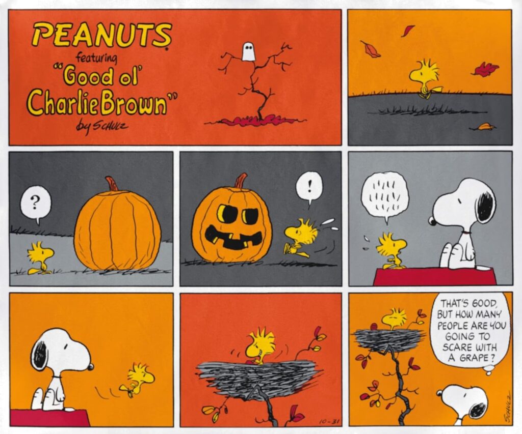 halloween paintings: Charles Schultz, Peanuts, 31 October 1976.
