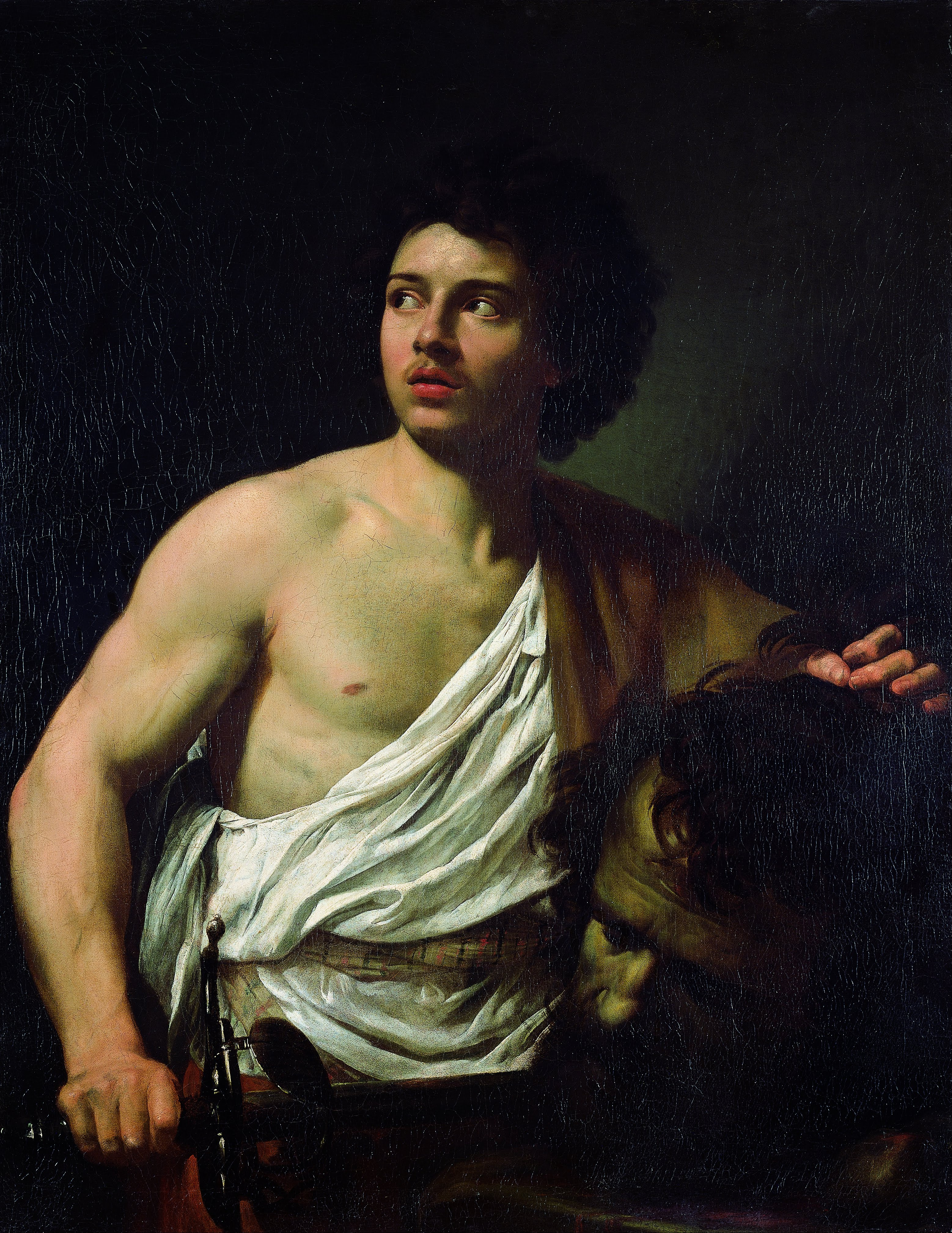 caravaggisti: Simon Vouet, David with the Head of Goliath, 1620-22, Musei di Strada Nuova, Genoa, Italy.