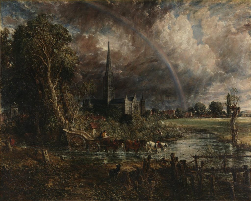 Landscape paintings Constable McTaggart: John Constable, Salisbury Cathedral from the Meadows