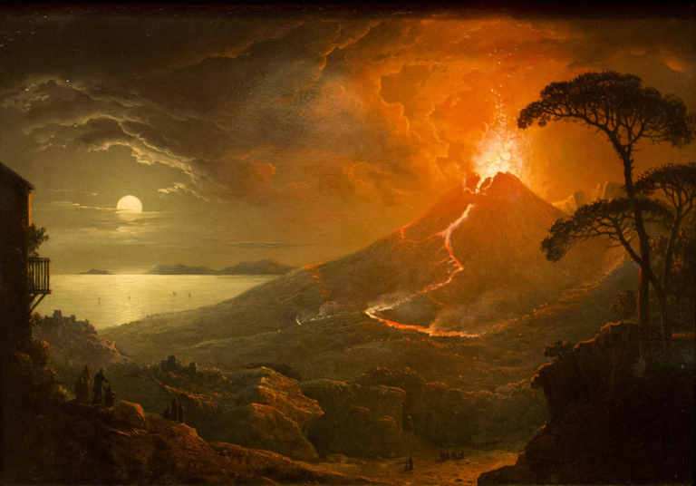 Volcanoes in Paintings: Abraham Pether, The Eruption of Vesuvius, 1810.