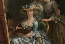 Adélaïde Labille-Guiard, Self-Portrait with Two Pupils, Marie Gabrielle Capet (1761–1818) and Marie Marguerite Carreaux de Rosemond (died 1788), 1785, Metropolitan Museum of Art, New York, NY, USA. Detail.