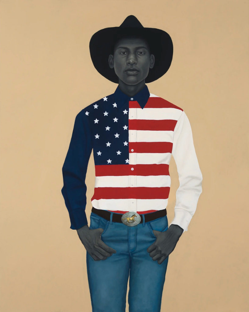 Amy Sherald: Amy Sherald, What’s precious inside of him does not care to be known by the mind in ways that diminish its presence (All American), 2017. MoniqueMeloche.
